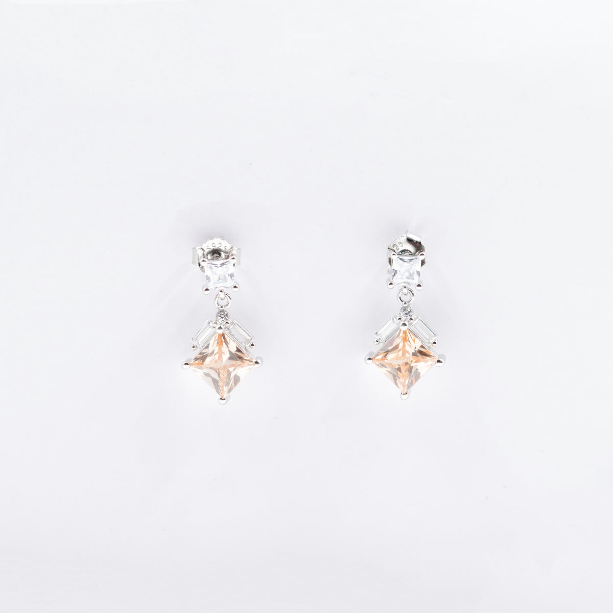 Silver Radiant Round Solitaire Jewelry Set