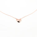 Rose Gold Diamond Mesh Heart Necklace