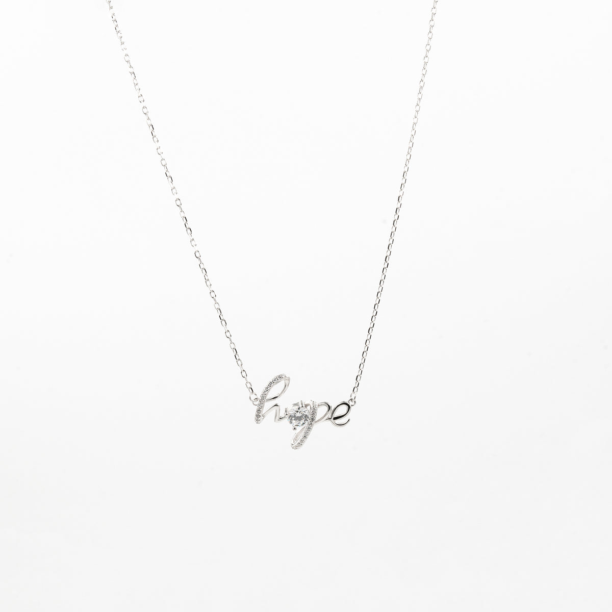 Silver Hopeful Heart Necklace