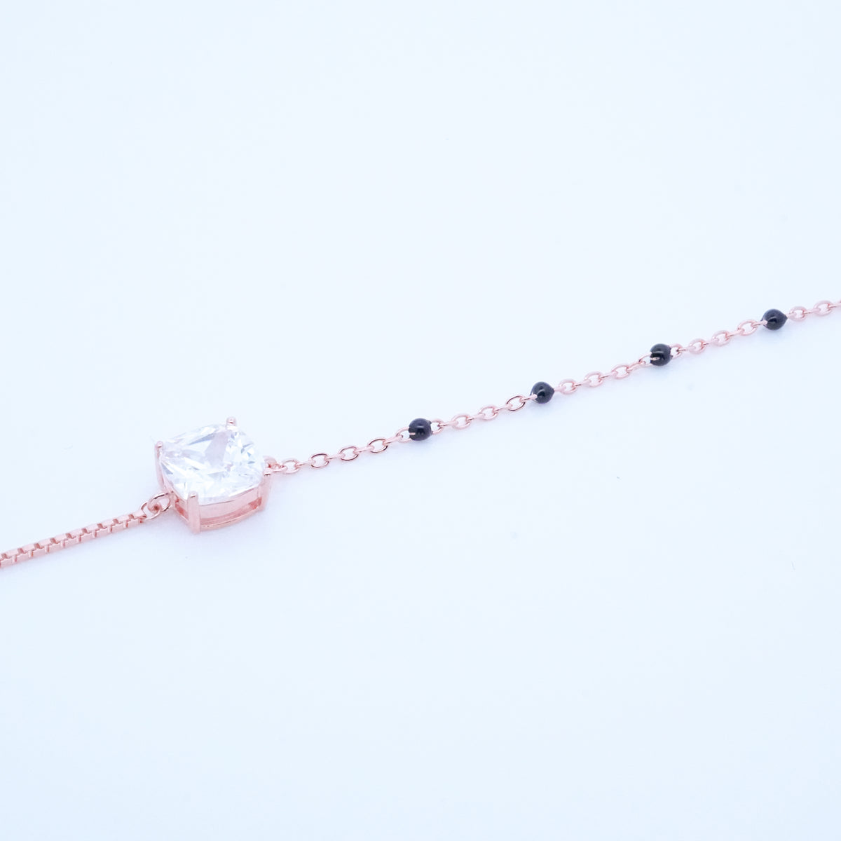 Rosegold Cushion Cut Hand Mangalsutra