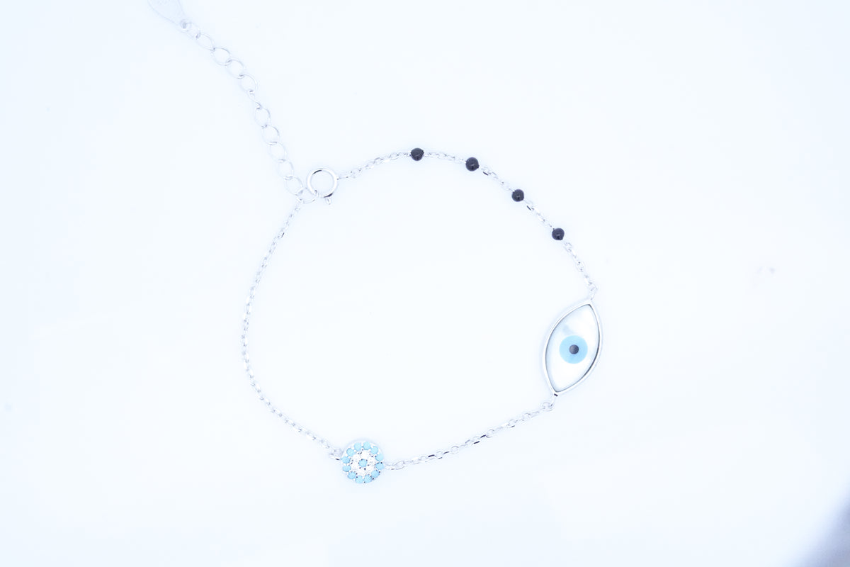 Silver Evileye Hand Mangalsutra