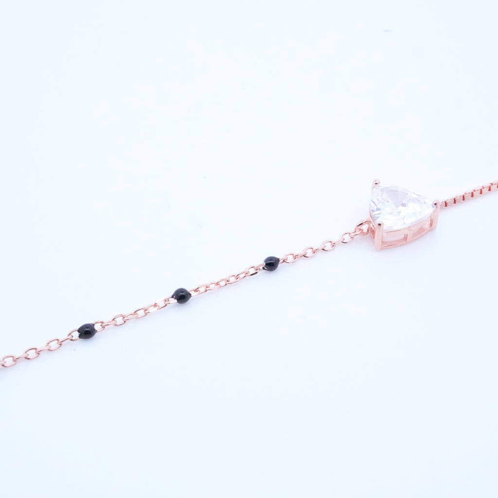 Rosegold Trilliant Cust Solitaire Hand Mangalsutra