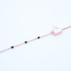 Rosegold Trilliant Cust Solitaire Hand Mangalsutra