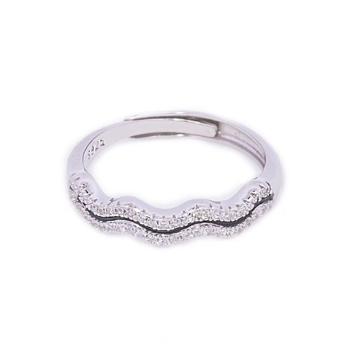 Designer Zig Zag Silver Adjustable Ring