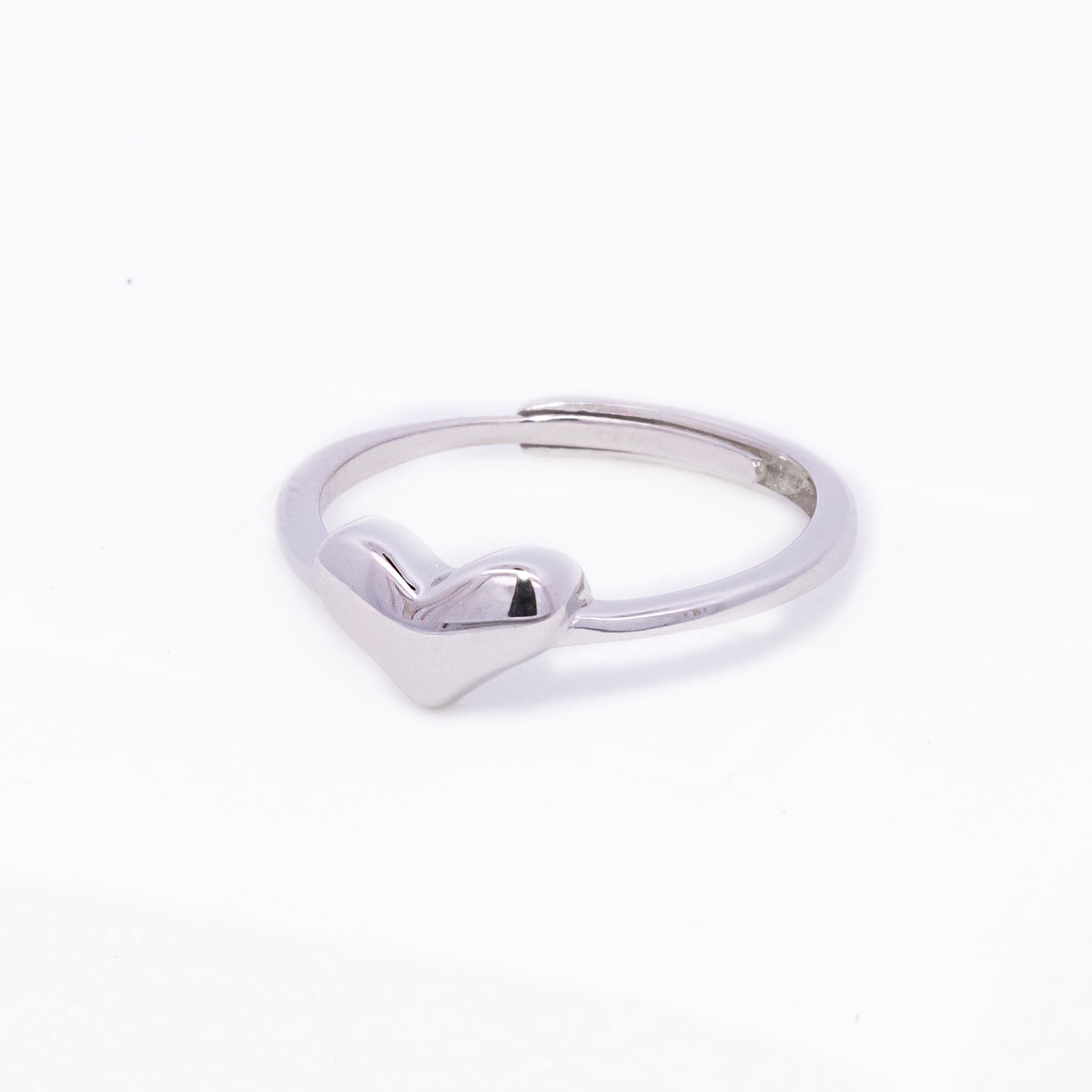 Adjustable Silver Heart Ring