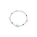 Silver Blue Dolphin Kids Bracelet