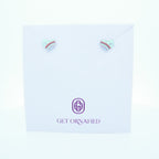 Silver Green Enamle Heart Kids Earrings