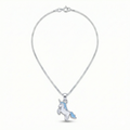 Silver Blue Unicorn Kids Necklace