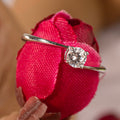 Adjustable Single Solitaire Silver Ring