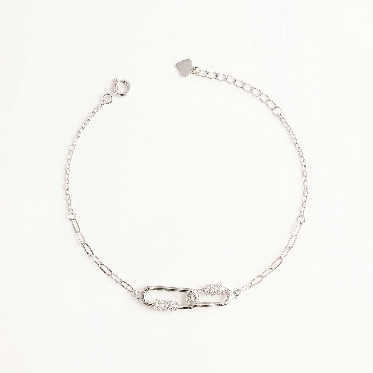 Interlocked Silver Braclet