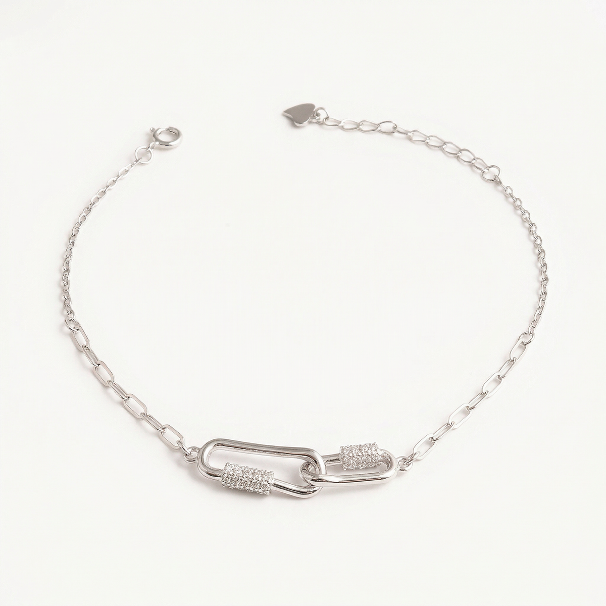 Interlocked Silver Braclet