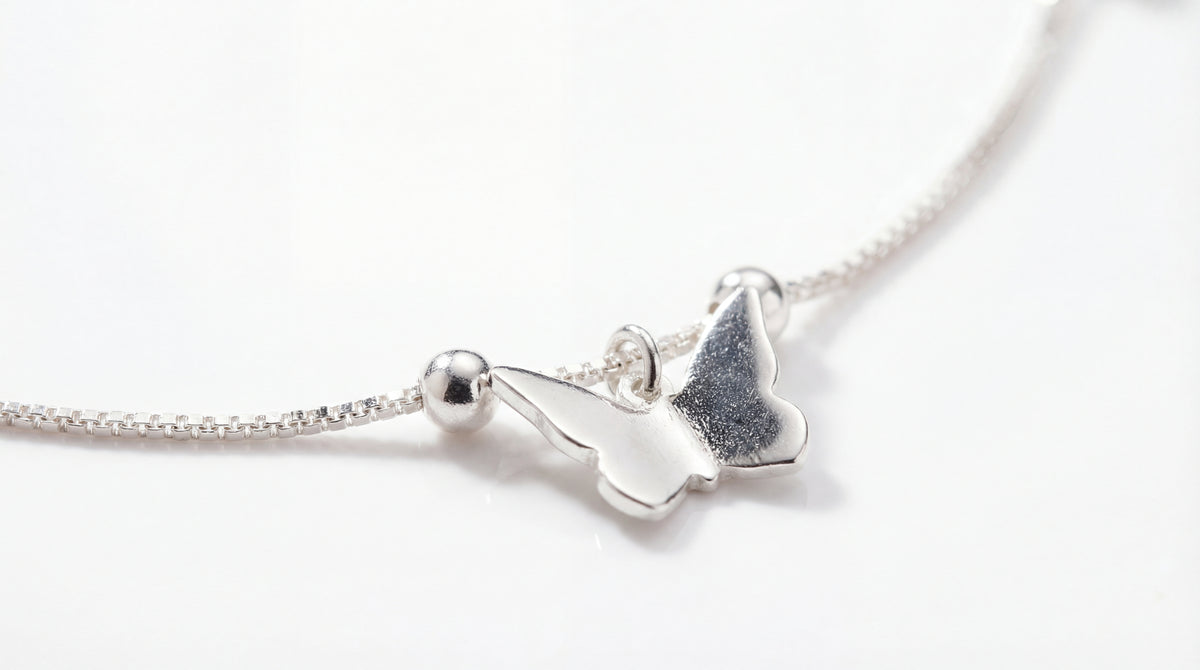 Silver Butterfly Anklet