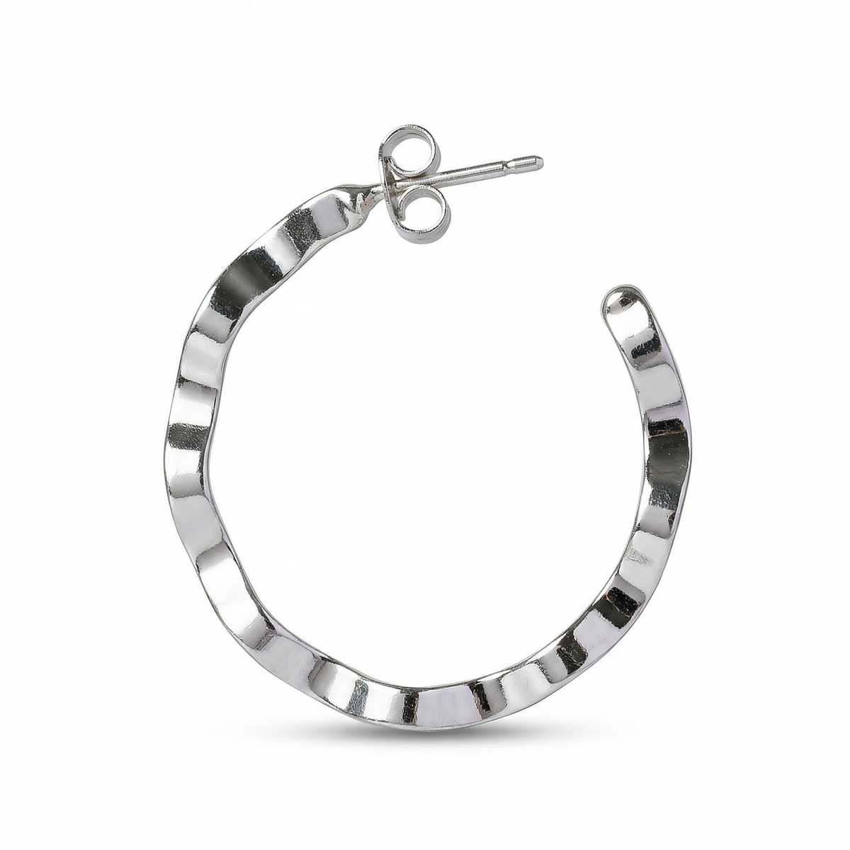 Silver italian single loop earrings