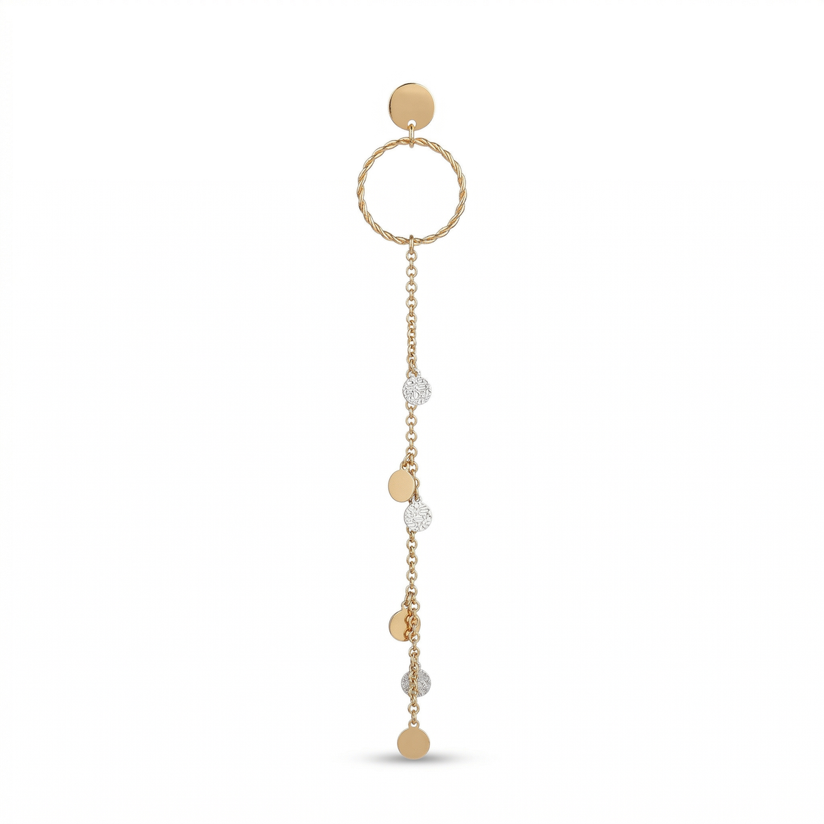 Silver rosegold designer long dangler earrings