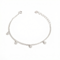 Double Layered Hanging Beads Silver Bracelet