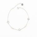 Silver  Pearlescent Enamel Bracelet