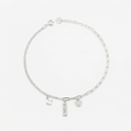 Silver Love-Inscribed Delicate Bracelet