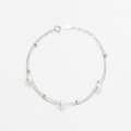 Silver Dual Delight Pearl Bracelet
