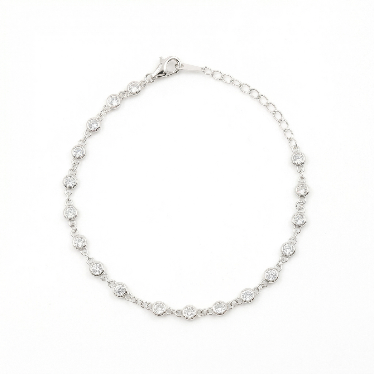 Silver Petite round Tennis Bracelet