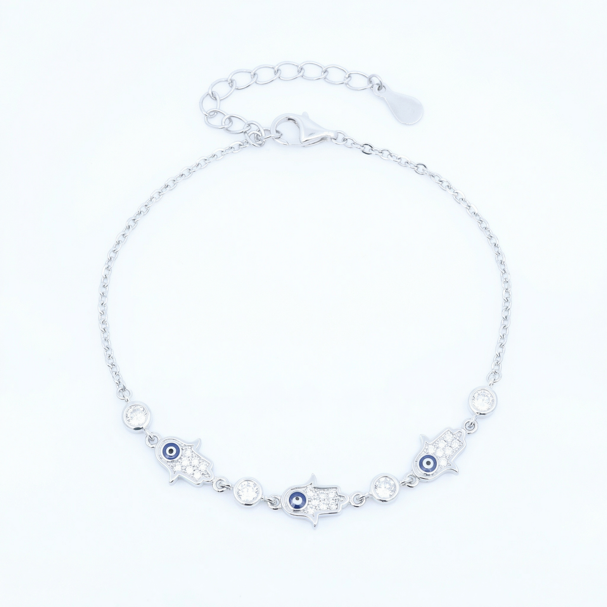 Silver EvilEye Cz Bracelet
