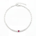 Silver Pink Petite Sparkle Tennis Bracelet