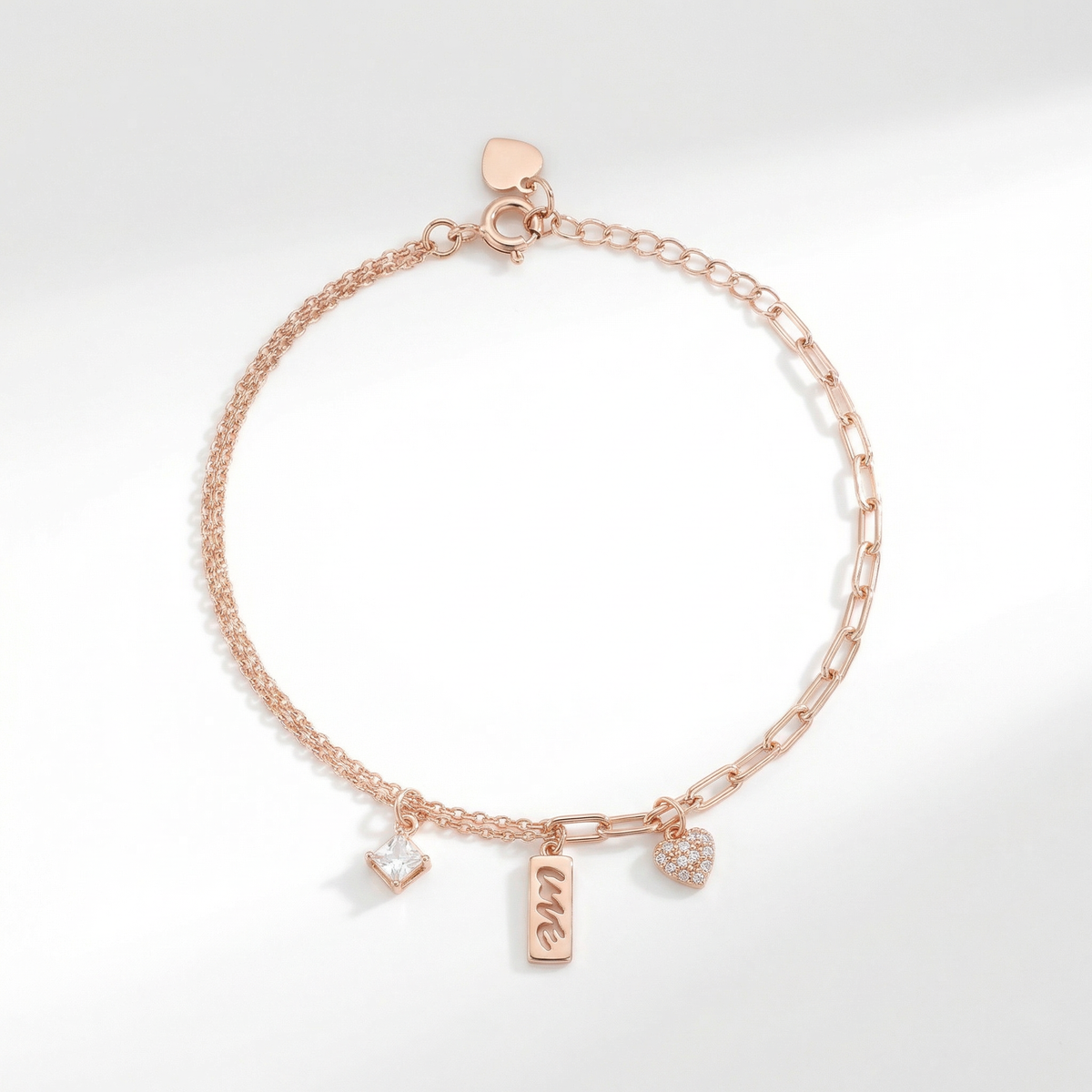 Rose Gold Love-Inscribed Delicate Bracelet