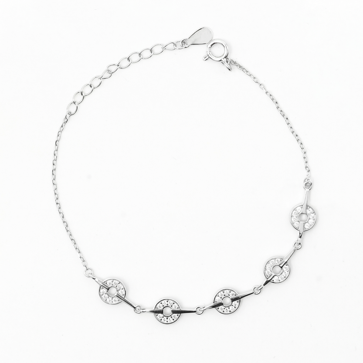 Silver Sparkling Circle Bracelet
