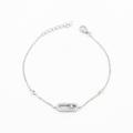 Silver Diamond Rectangle Delicate Bracelet