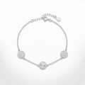 Silver Diamond Trio Delicate Bracelet