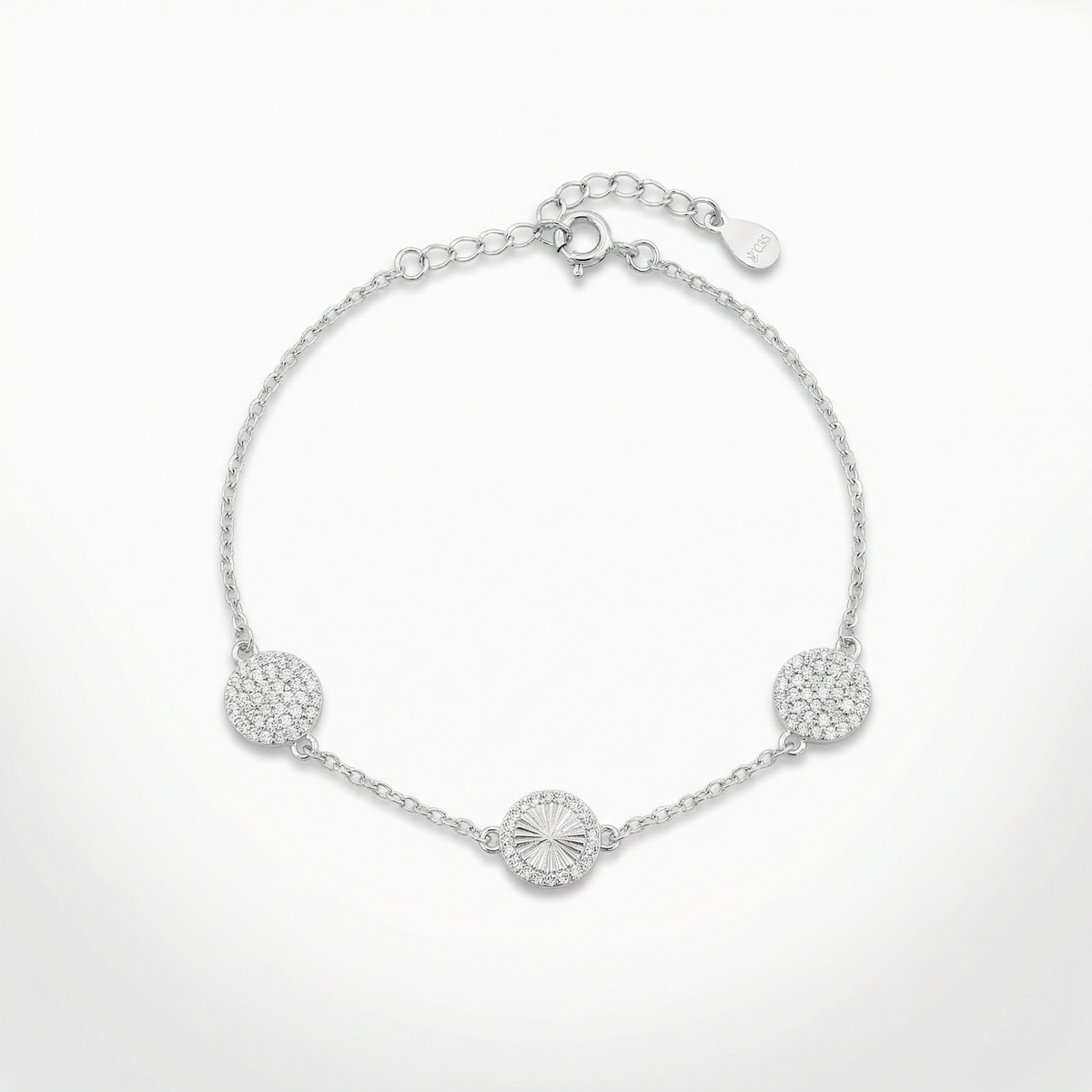 Silver Diamond Trio Delicate Bracelet