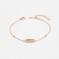 Rose Gold  Diamond Rectangle Delicate Bracelet