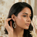 Silver golden italian dangler earrings