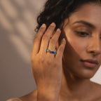 Women's Silver Rainbow Crystal Cocktail Ring
