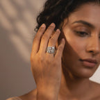 Women's Silver Diamond Cluster Ring