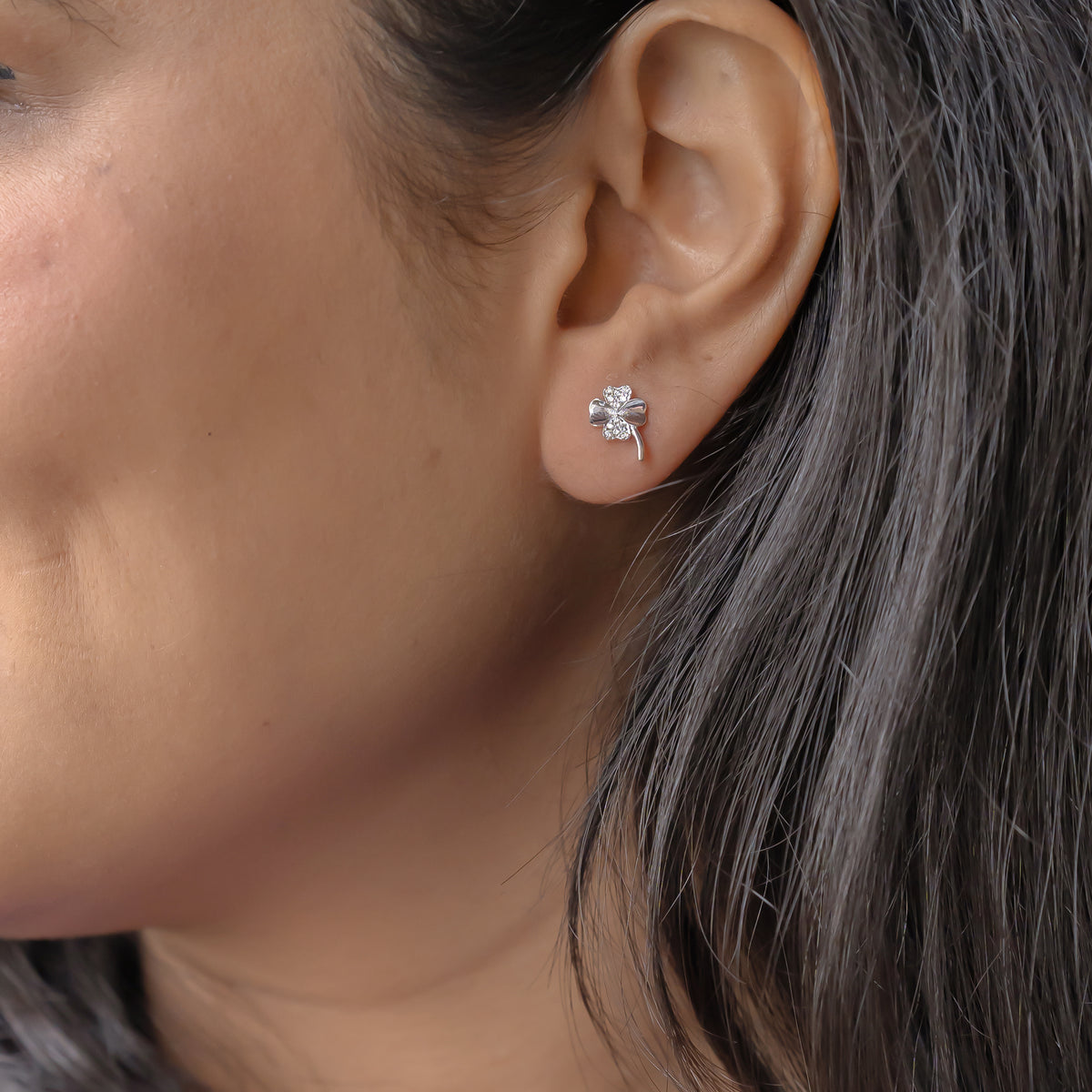 Silver Crystal Blossom Earrings
