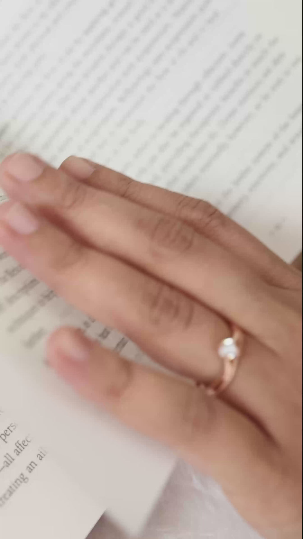 Double Layered Adjustable Rose Gold Round Solitaire Ring
