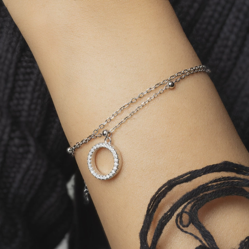 Double Layered Goodluck Silver Bracelet