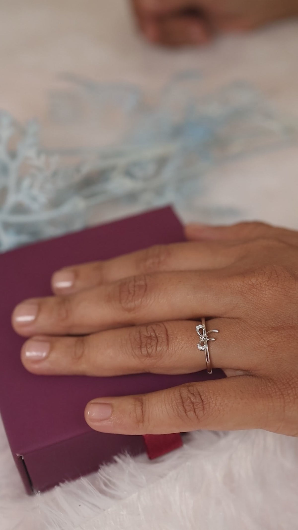 Adjustable Silver Bow Ring