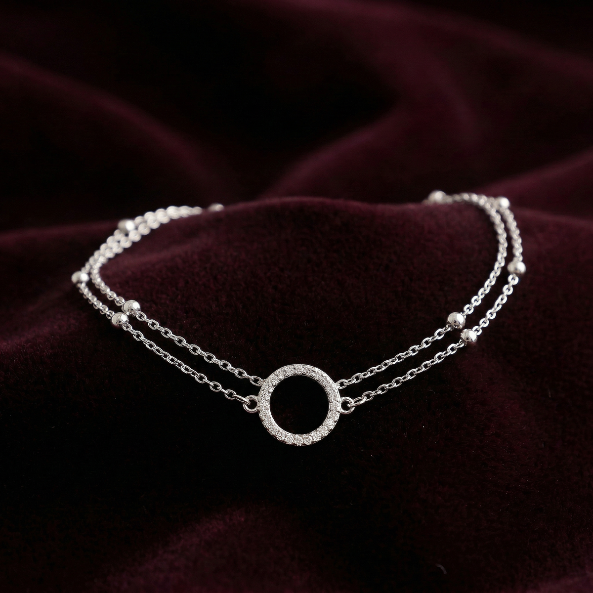 Double Layered Goodluck Silver Bracelet