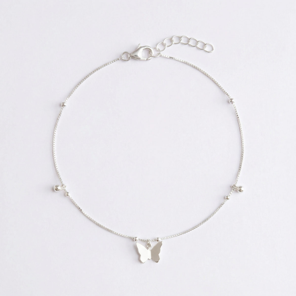 Silver Butterfly Anklet