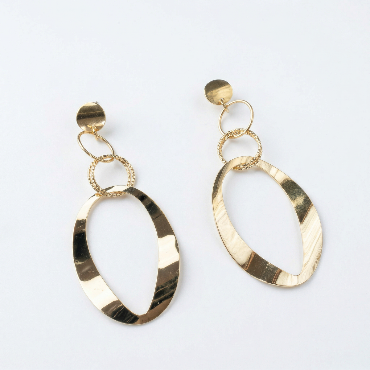 Silver golden italian designer dangler earrings