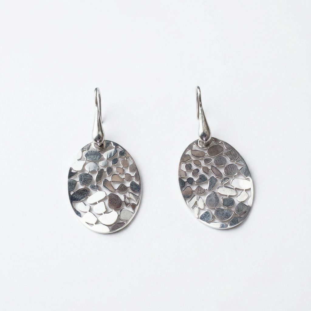 Silver italian designer danglers earrings