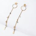 Silver rosegold designer long dangler earrings