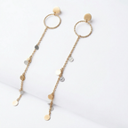 Silver rosegold designer long dangler earrings