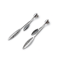 Silver italian leaf dangler earrings